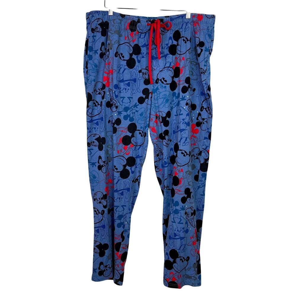 Disney Blue Mickey Mouse Men's XXL Lounge‎ Pajama Pants All Over Mickeys